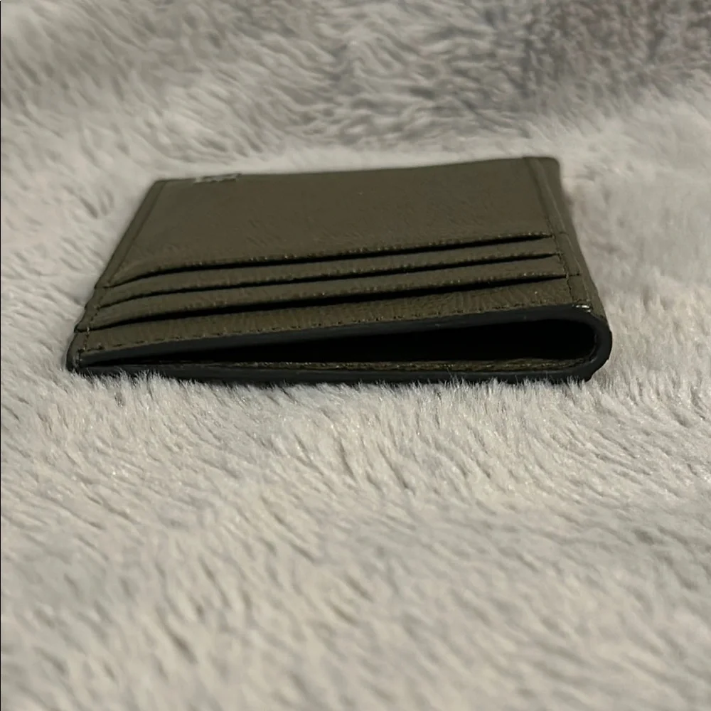 MCM Unisex Green Leather Wallet Compact Design